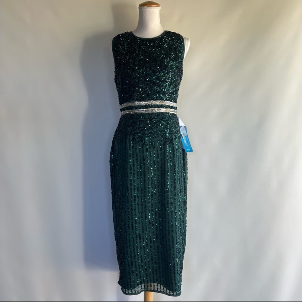 NWT Mac Duggal Sequin Midi Dress - sz 8